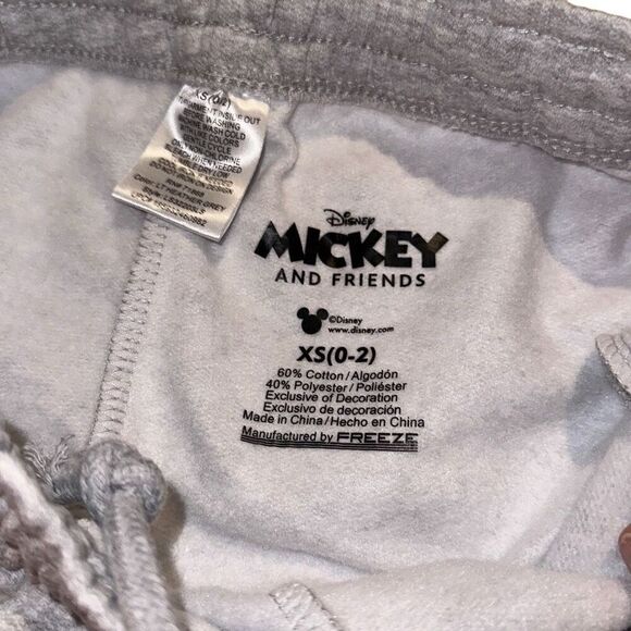 *New* Disney Ladies XS Mickey and Friends Elastic Waist Drawstring Heather Gray - Picture 2 of 10